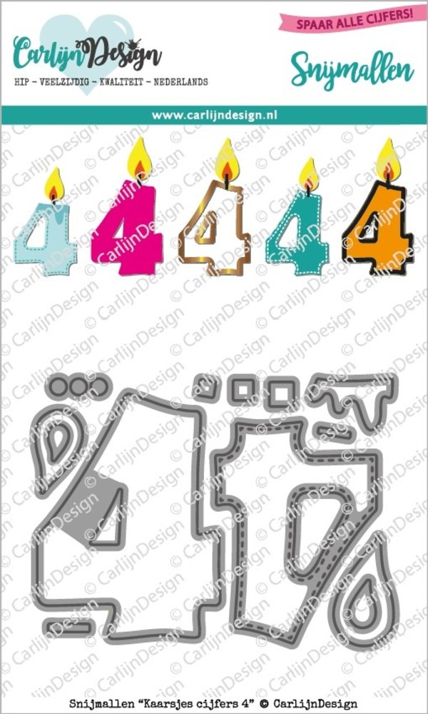 CarlijnDesign Dies Candles Numbers 4 (CDSN-0119) (DISCONTINUED)