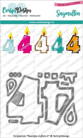 CarlijnDesign Dies Candles Numbers 4 (CDSN-0119) (DISCONTINUED)