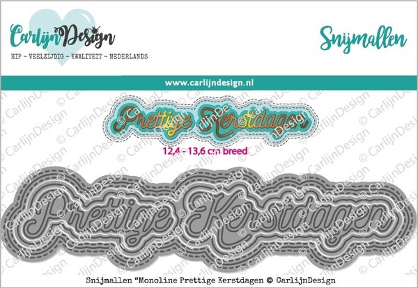 CarlijnDesign Dies Monoline Prettige Kerstdagen (CDSN-0115) (DISCONTINUED)
