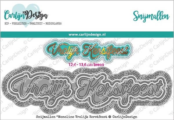 CarlijnDesign Dies Monoline Vrolijk Kerstfeest (CDSN-0116) (DISCONTINUED)