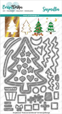 CarlijnDesign Snijmallen Outline Kerstboom (CDSN-0113) (DISCONTINUED)