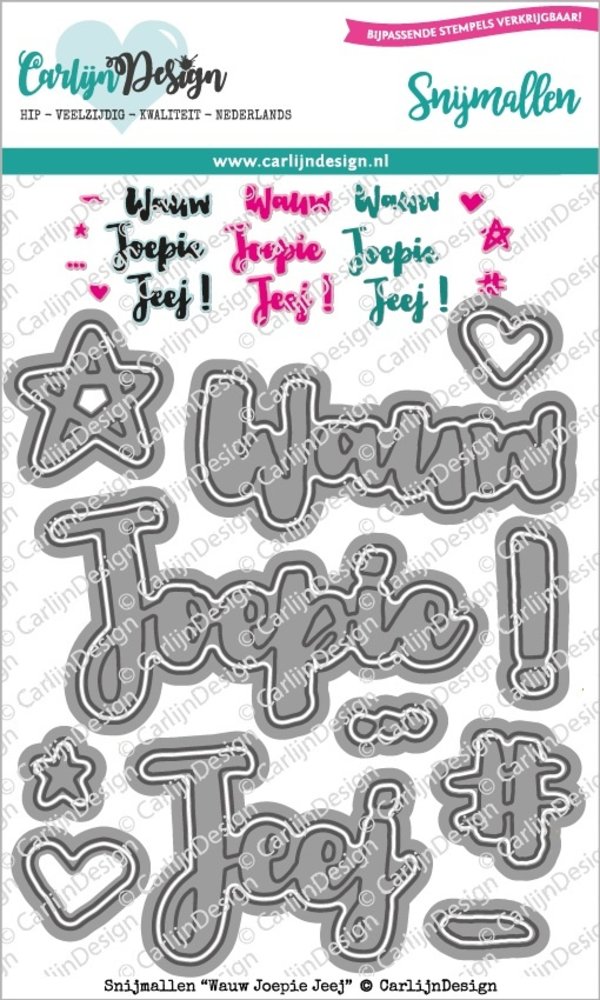 CarlijnDesign Snijmallen Wauw Joepie Jeej (CDSN-0117) (DISCONTINUED) CarlijnDesign Snijmallen Wauw Joepie Jeej (CDSN-0117) (DISCONTINUED)
