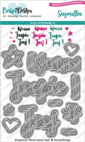 CarlijnDesign Snijmallen Wauw Joepie Jeej (CDSN-0117) (DISCONTINUED) CarlijnDesign Snijmallen Wauw Joepie Jeej (CDSN-0117) (DISCONTINUED)