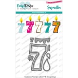 CarlijnDesign Snijmallen Kaarsjes Cijfers 7 (CDSN-0147) (DISCONTINUED)