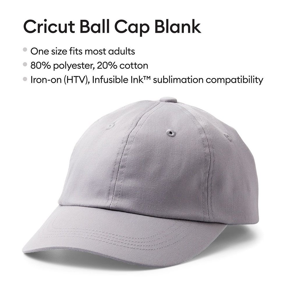 Cricut Ball Cap Blank Gray (1pcs) (2009422) (DISCONTINUED)