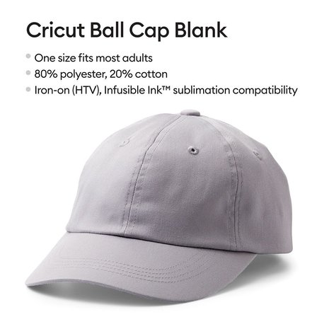 Cricut Ball Cap Blank Gray (1pcs) (2009422) (DISCONTINUED)