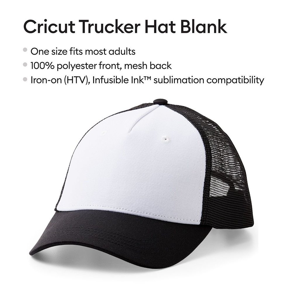 Cricut Trucker Hat Blank Black/White (1pcs) (2009419) (DISCONTINUED)
