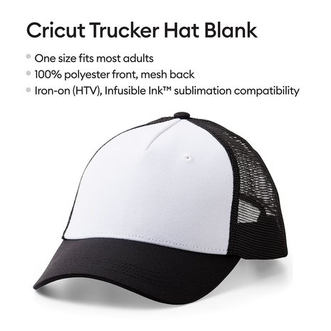 Cricut Trucker Hat Blank Black/White (1pcs) (2009419) (DISCONTINUED)