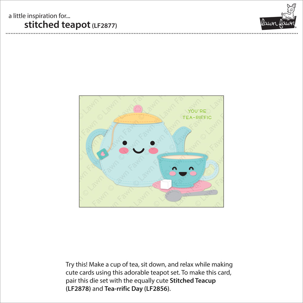 Lawn Fawn Stitched Teapot Dies (LF2877) (OUTLET)