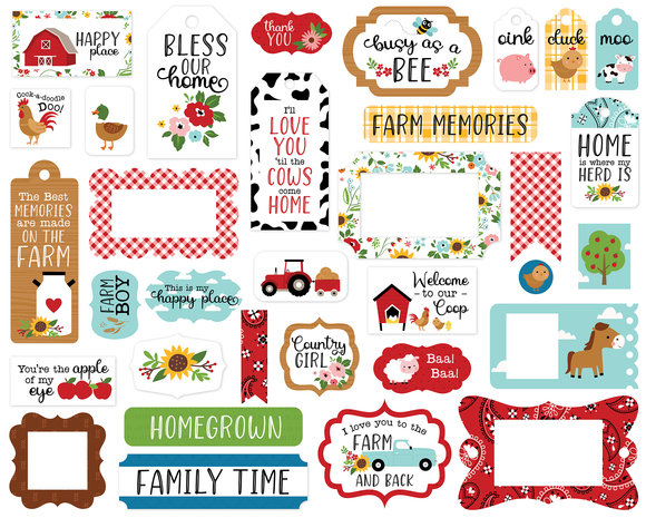 Echo Park Fun On The Farm Frames & Tags (FF280025) (DISCONTINUED) Echo Park Fun On The Farm Frames & Tags (FF280025) (DISCONTINUED)
