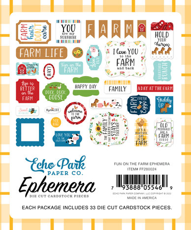 Echo Park Fun On The Farm Ephemera (FF280024) (OUTLET)