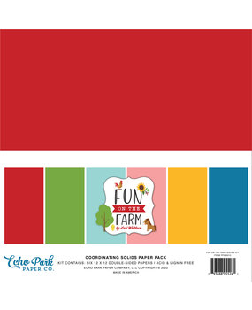 Echo Park Fun On The Farm 12x12 Inch Coordinating Solids Paper Pack (FF280015) (DISCONTINUED)