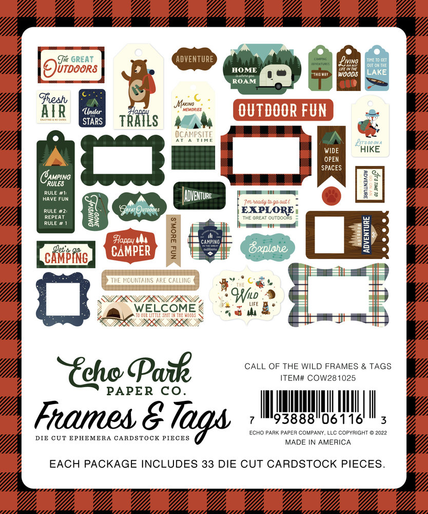 Echo Park Call Of The Wild Frames & Tags (COW281025) (OUTLET)