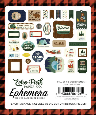 Echo Park Call Of The Wild Ephemera (COW281024) (OUTLET)