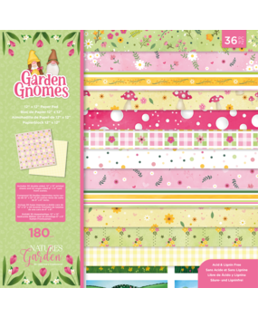 Crafter's Companion Garden Gnomes 12x12 Inch Paper Pad (NG-GGN-PAD12) (OUTLET)