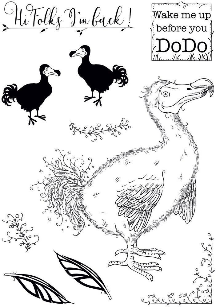 Pink Ink Designs Cookie Dodo A5 Clear Stamp (PI170) (OUTLET)