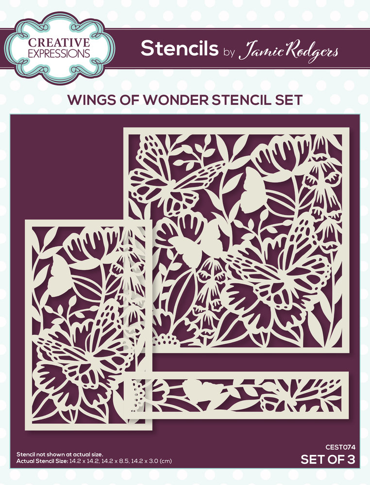 Creative Expressions Jamie Rodgers Stencil Wings Of Wonder (CEST074) (OUTLET)