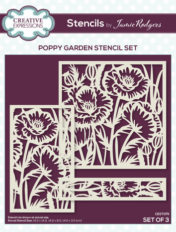 Creative Expressions Jamie Rodgers Stencil Poppy Garden (CEST075) (OUTLET)