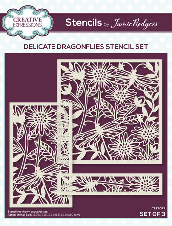 Creative Expressions Jamie Rodgers Stencil Delicate Dragonflies (CEST073) (OUTLET)