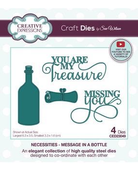 Creative Expressions Sue Wilson Craft Die Necessities Message In A Bottle (CED23049) (OUTLET)