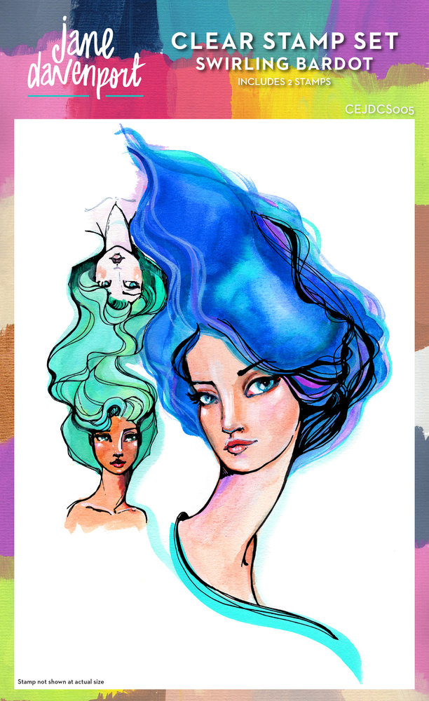 Creative Expressions Jane Davenport Clear Stamp Swirling Bardot (CEJDCS005) (OUTLET)