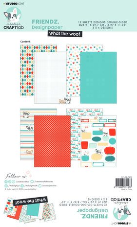 Creative Craftlab Friendz Design Paper What the Woof (CCL-FR-PS02) (OUTLET) Creative Craftlab Friendz Design Paper What the Woof (CCL-FR-PS02) (OUTLET)