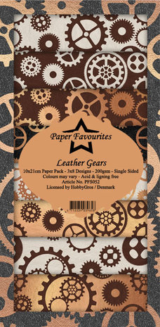Paper Favourites Leather Gears Slim Paper Pack (PFS052) (DISCONTINUED)