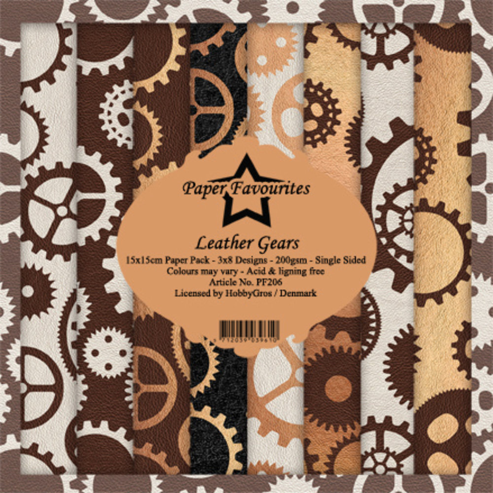 Paper Favourites Leather Gears 6x6 Inch Paper Pack (PF206) (DISCONTINUED) Paper Favourites Leather Gears 6x6 Inch Paper Pack (PF206) (DISCONTINUED)