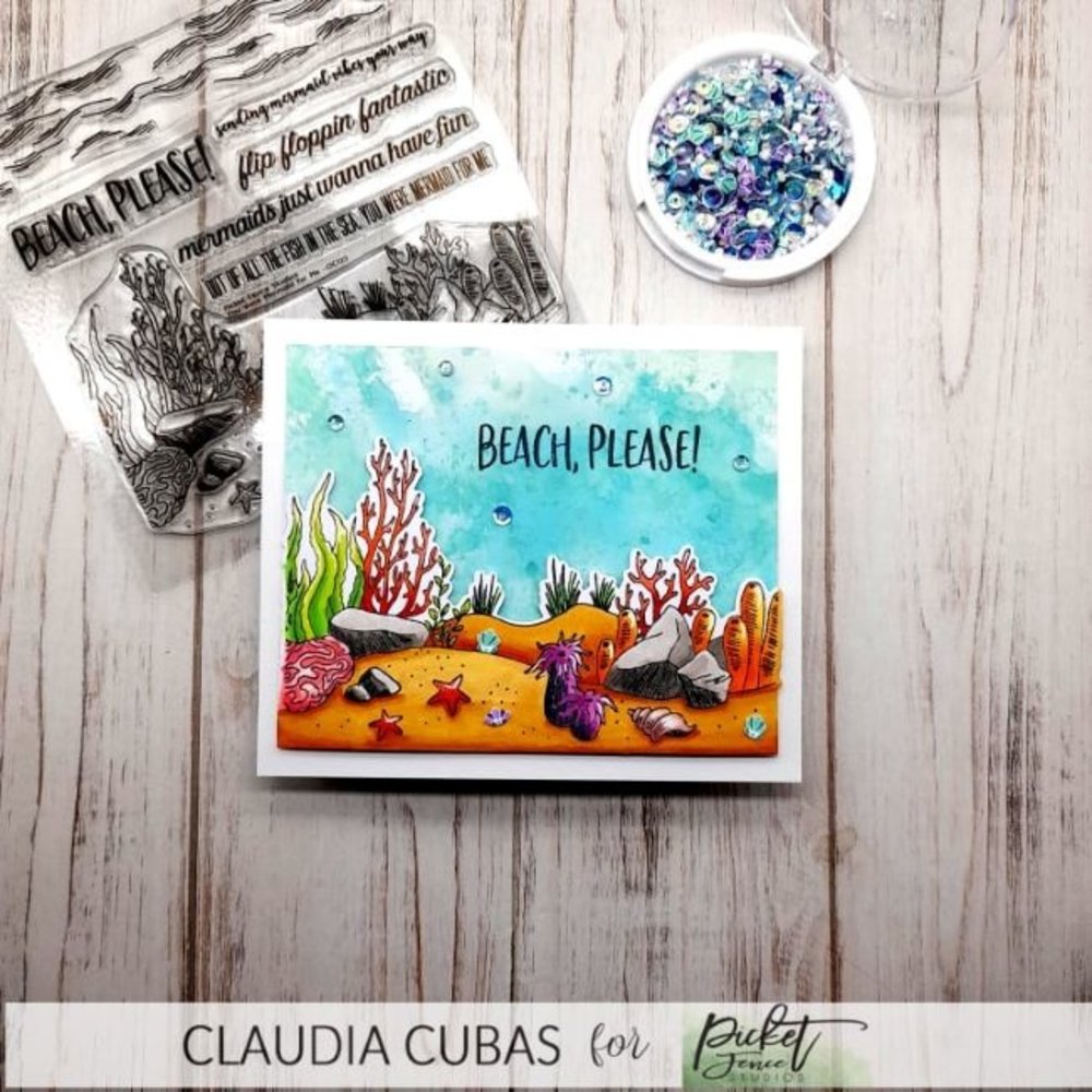 Picket Fence Studios You Were Mermaid for Me 6x6 Inch Metal Dies (OC-122D) (OUTLET)