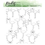 Picket Fence Studios Flamingo Boogie 4x4 Inch Clear Stamps (A-165) (OUTLET)