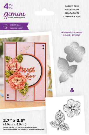 Gemini Decoupage Flower Stamp & Die Radiant Rose (GEM-STD-RADR) (DISCONTINUED)