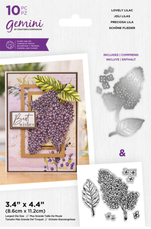 Gemini Decoupage Flower Stamp & Die Lovely Lilac (GEM-STD-LOLI) (DISCONTINUED)