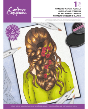 Crafter's Companion Natural Beauty Clear Stamp Tumbling Waves & Florals (CC-STP-TUWF) (OUTLET)