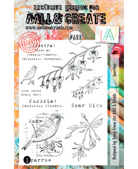 Aall and Create Stamp Set A5 Sparrow (AALL-TP-688) (OUTLET)