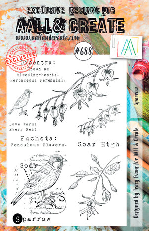 Aall and Create Stamp Set A5 Sparrow (AALL-TP-688) (OUTLET)