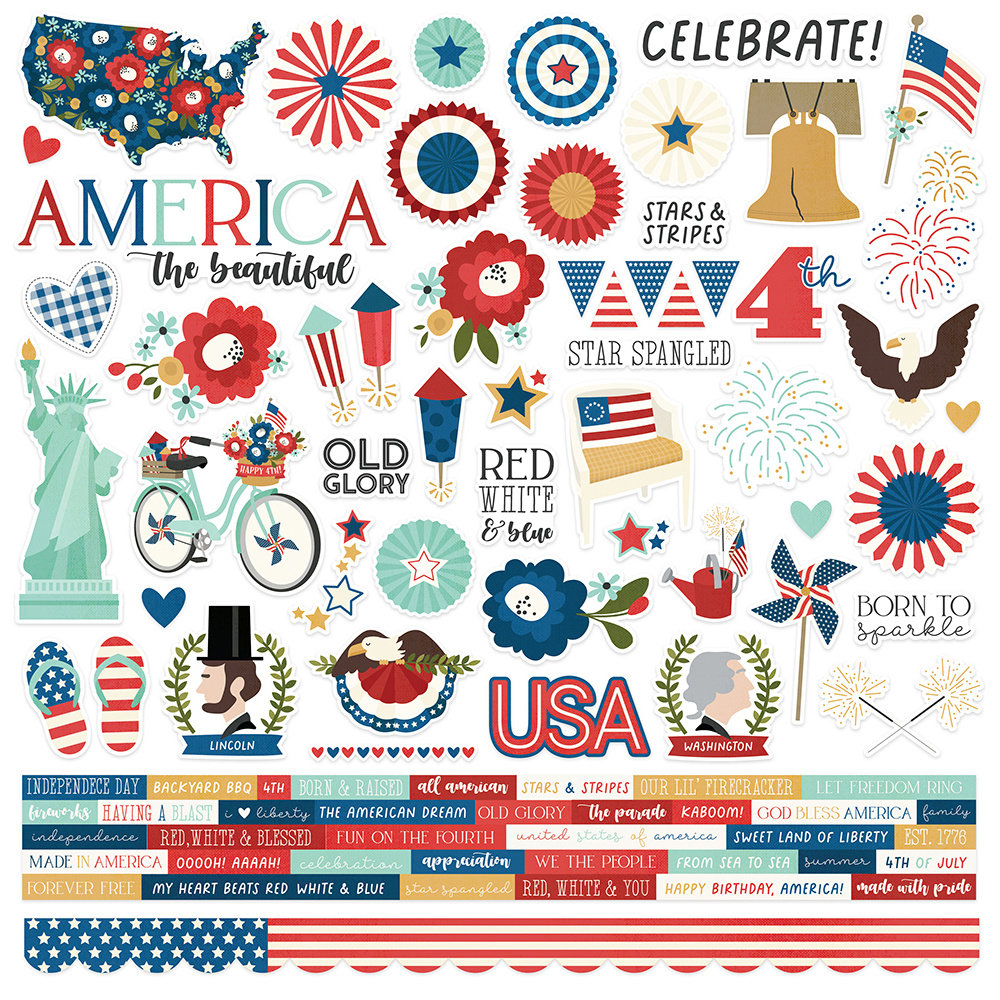 Simple Stories America the Beautiful Cardstock Sticker (18101) (DISCONTINUED)