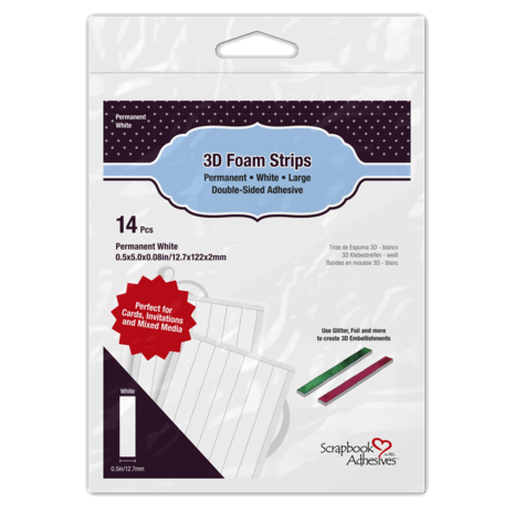 Scrapbook Adhesives 3D Foam Strips 0.5 Inch White (14pcs) (01416-10) (DISCONTINUED) Scrapbook Adhesives 3D Foam Strips 0.5 Inch White (14pcs) (01416-10) (DISCONTINUED)