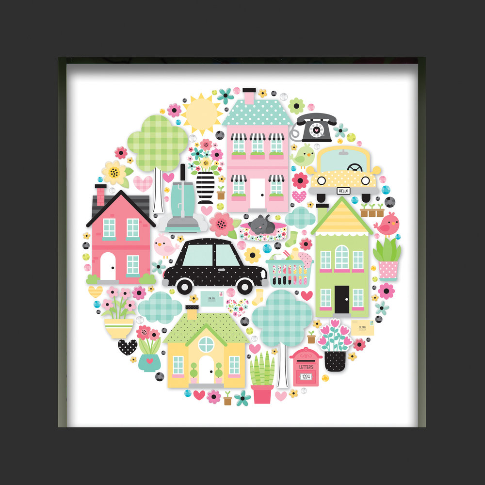 Doodlebug Design My Happy Place Shadow Box Insert Kit (7789) (DISCONTINUED)