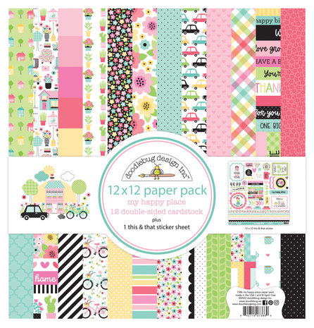 Doodlebug Design My Happy Place 12x12 Inch Paper Pack (7386) (DISCONTINUED) Doodlebug Design My Happy Place 12x12 Inch Paper Pack (7386) (DISCONTINUED)