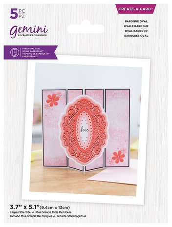 Gemini Ornate Pop-Out Baroque Oval Create-a-Card Dies (GEM-MD-CAD-BAROV) (DISCONTINUED)