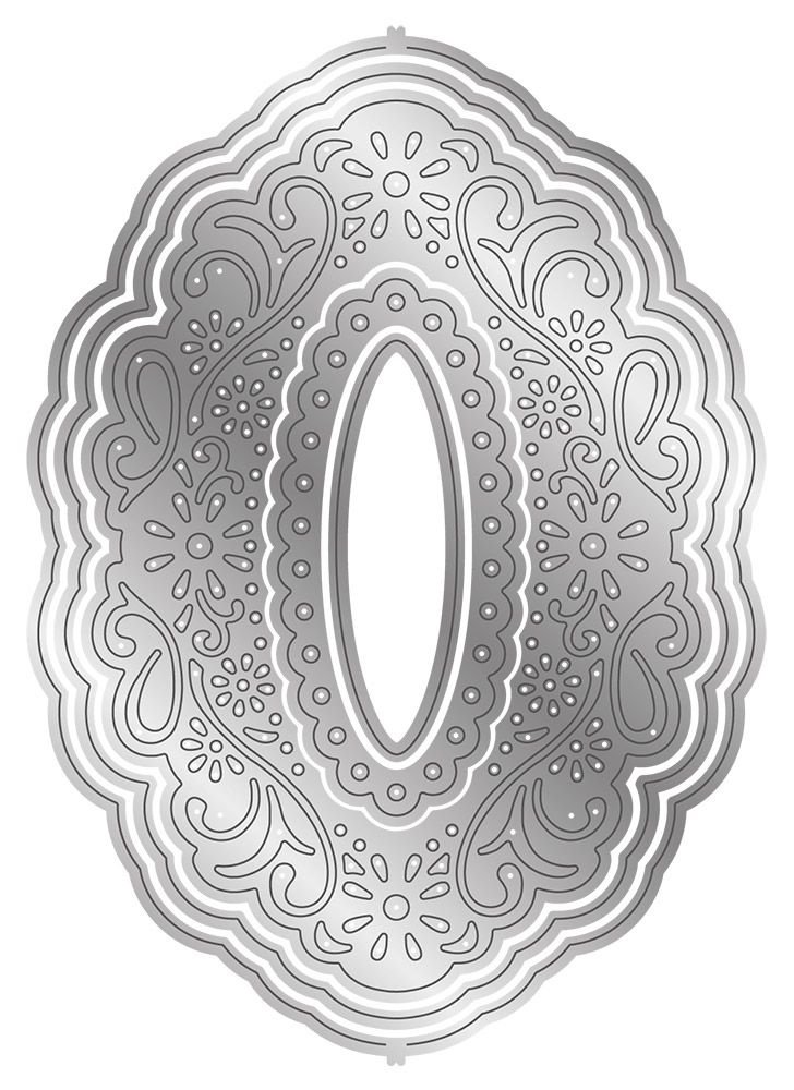 Gemini Ornate Pop-Out Baroque Oval Create-a-Card Dies (GEM-MD-CAD-BAROV) (DISCONTINUED)