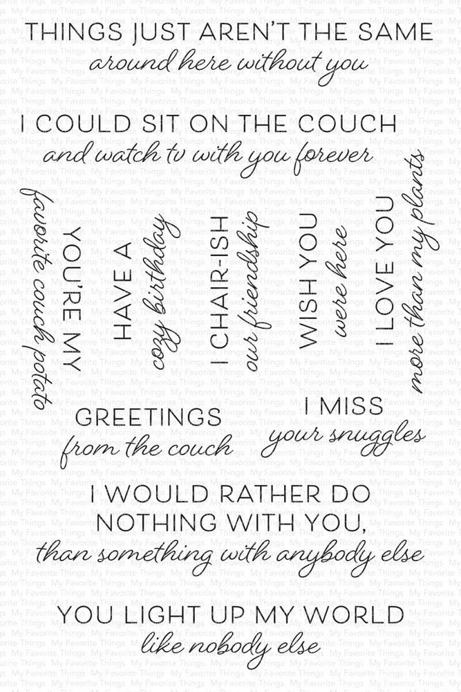 My Favorite Things Couch Potato Clear Stamps (CS-688) (OUTLET)