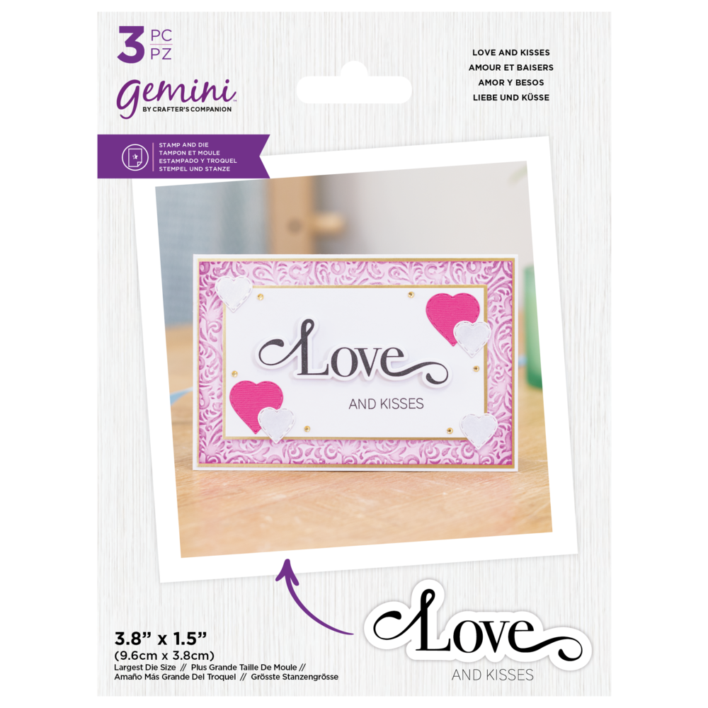 Fancy Sentiment Stamp & Die Love and Kisses (GEMSTDFSLOKI