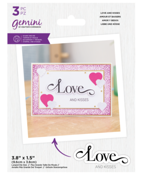 Gemini Fancy Sentiment Stamp & Die Love and Kisses (GEM-STD-FS-LOKI) (DISCONTINUED)