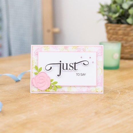 Gemini Fancy Sentiment Stamp & Die Just to Say (GEM-STD-FS-JUSA) (DISCONTINUED)