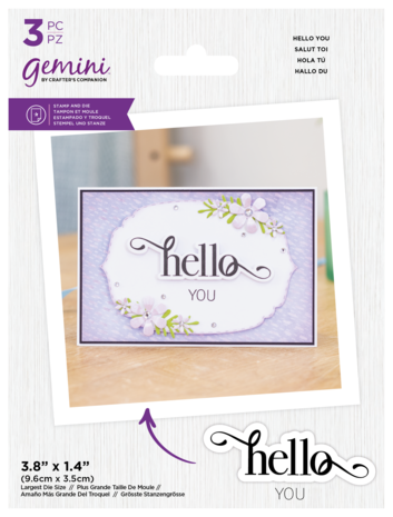 Gemini Fancy Sentiment Stamp & Die Hello You (GEM-STD-FS-HEYO) (DISCONTINUED) Gemini Fancy Sentiment Stamp & Die Hello You (GEM-STD-FS-HEYO) (DISCONTINUED)