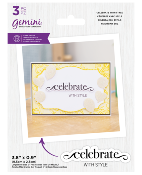 Gemini Fancy Sentiment Stamp & Die Celebrate with Style (GEM-STD-FS-CEWS) (DISCONTINUED) Gemini Fancy Sentiment Stamp & Die Celebrate with Style (GEM-STD-FS-CEWS) (DISCONTINUED)