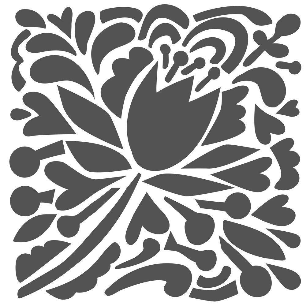 The Crafter's Workshop Tulip Party 6x6 Inch Stencil (TCW993s) (OUTLET)