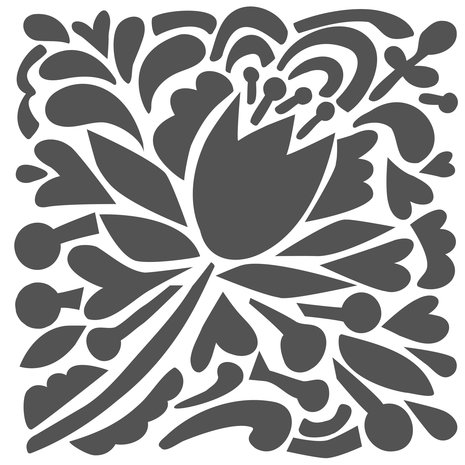 The Crafter's Workshop Tulip Party 6x6 Inch Stencil (TCW993s) (OUTLET)