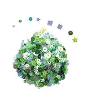 Dress My Craft Sequins Blossom With Green 25g (DMCS3184) (OUTLET)